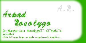 arpad mosolygo business card